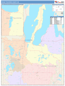 Grand Traverse County, MI Digital Map Color Cast Style